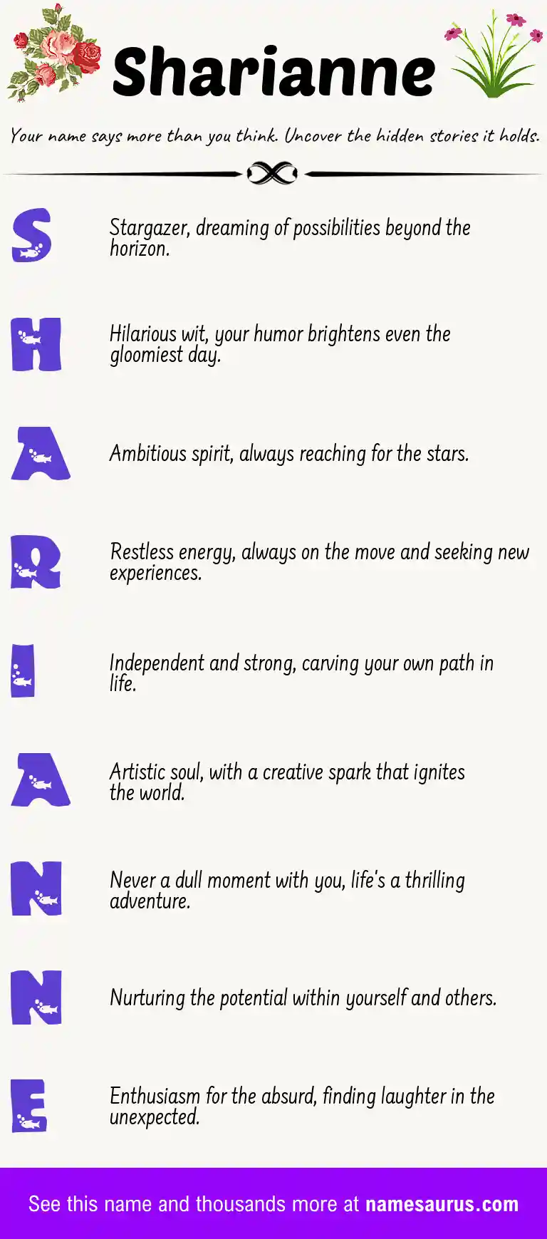 Acrostic poem about Sharianne.