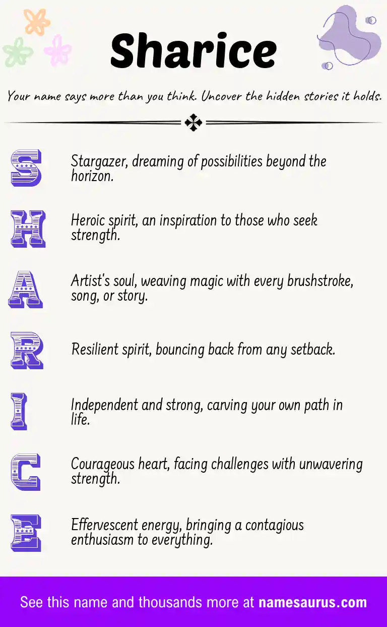 Acrostic poem about Sharice.