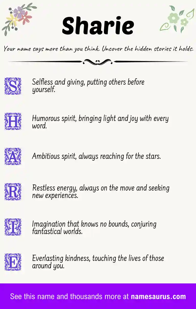 Acrostic poem about Sharie.