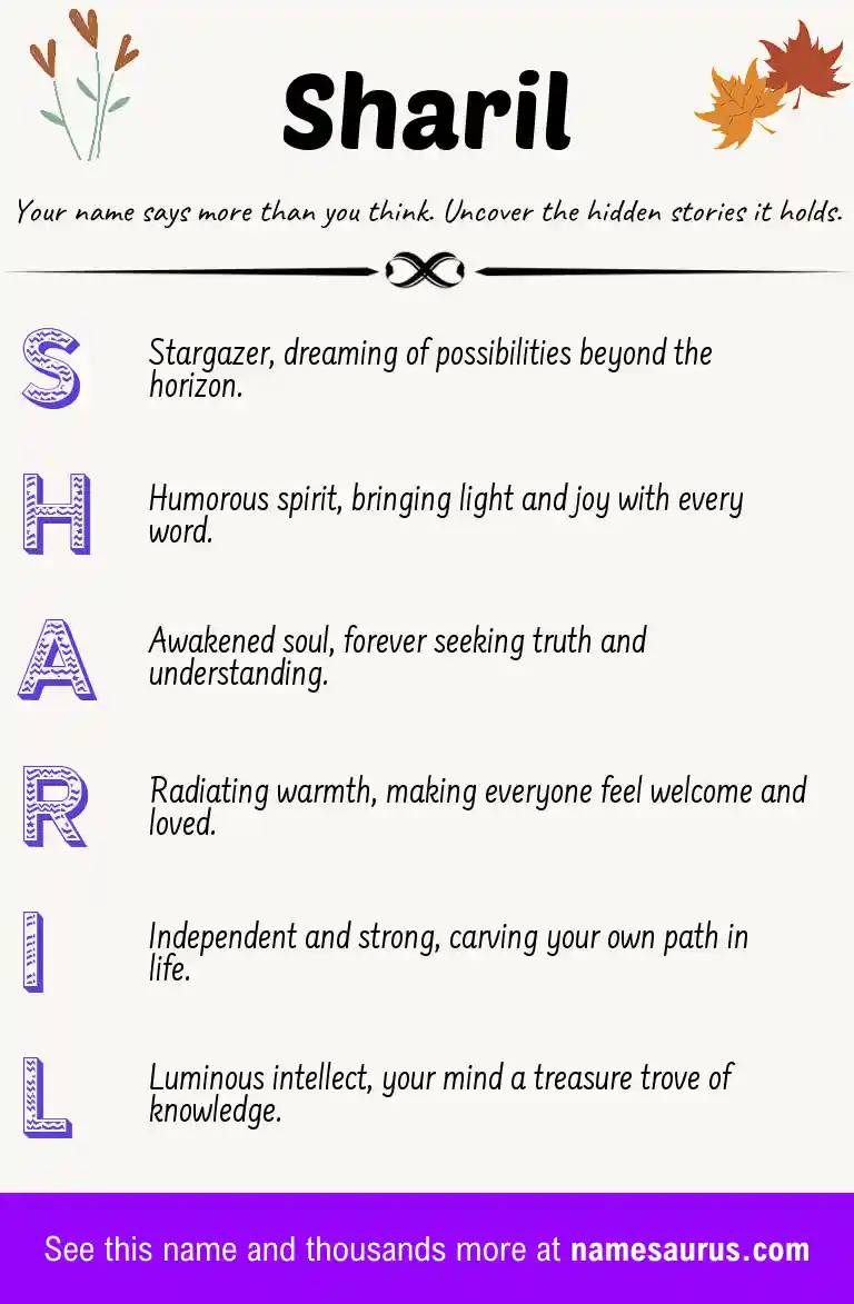 Acrostic poem about Sharil.