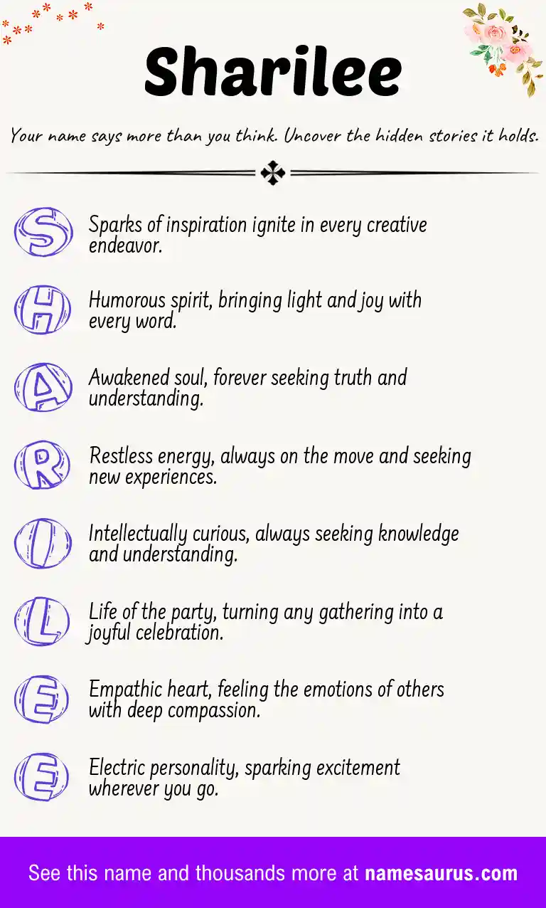 Acrostic poem about Sharilee.