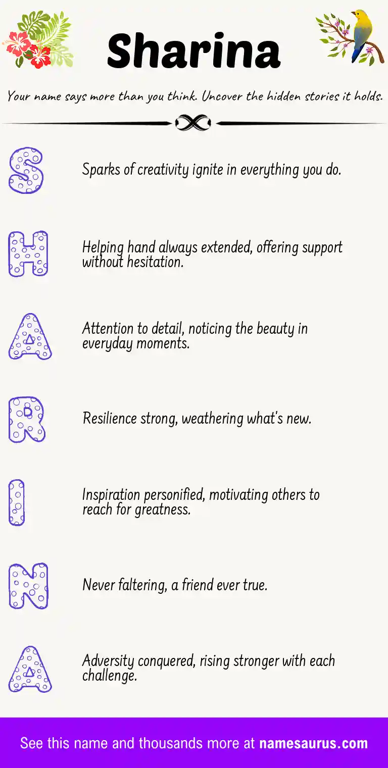 Acrostic poem about Sharina.