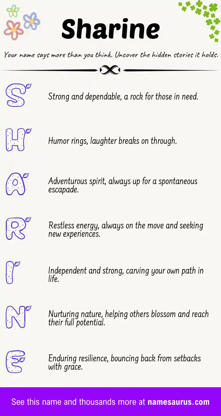 Acrostic poem about Sharine.