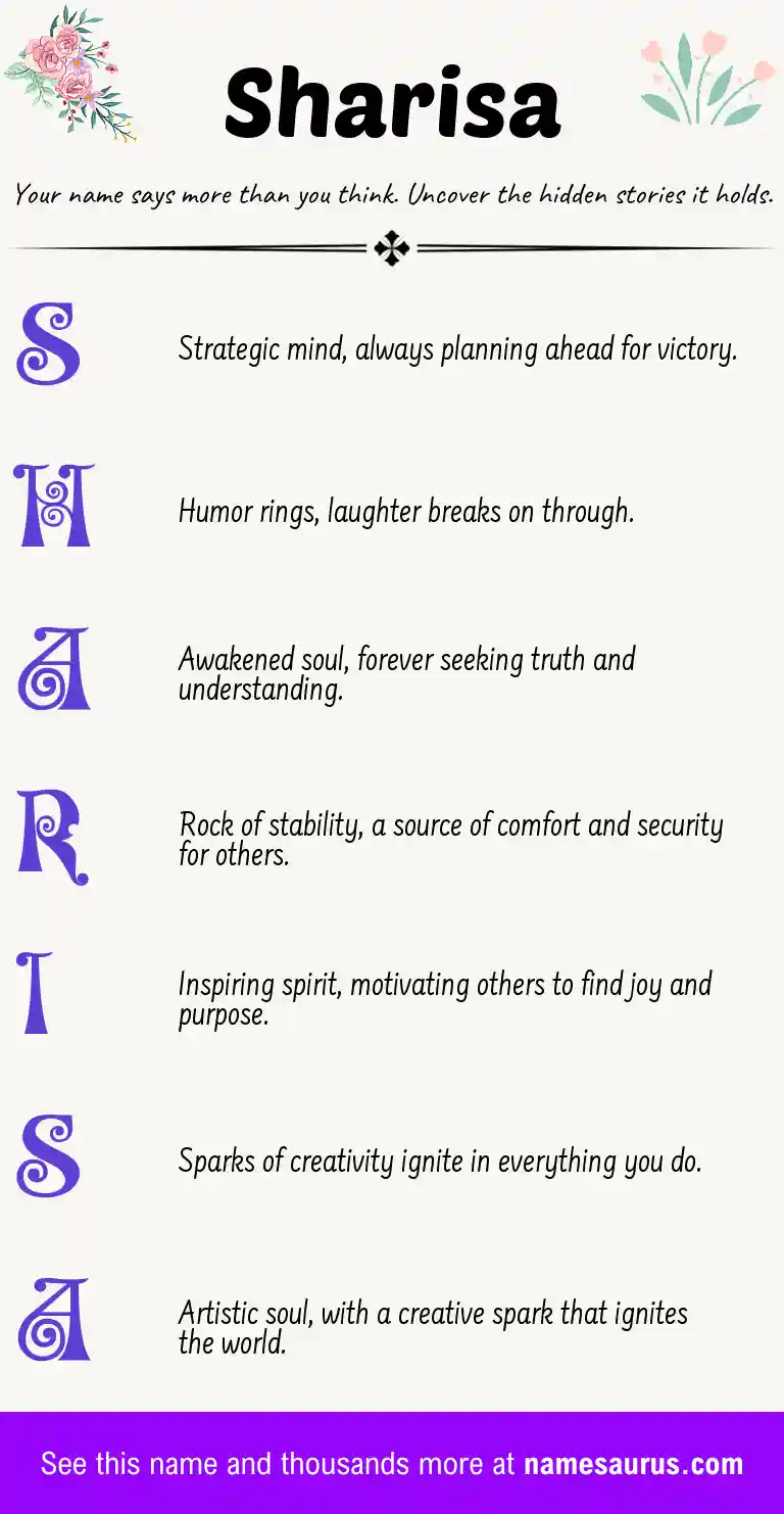 Acrostic poem about Sharisa.