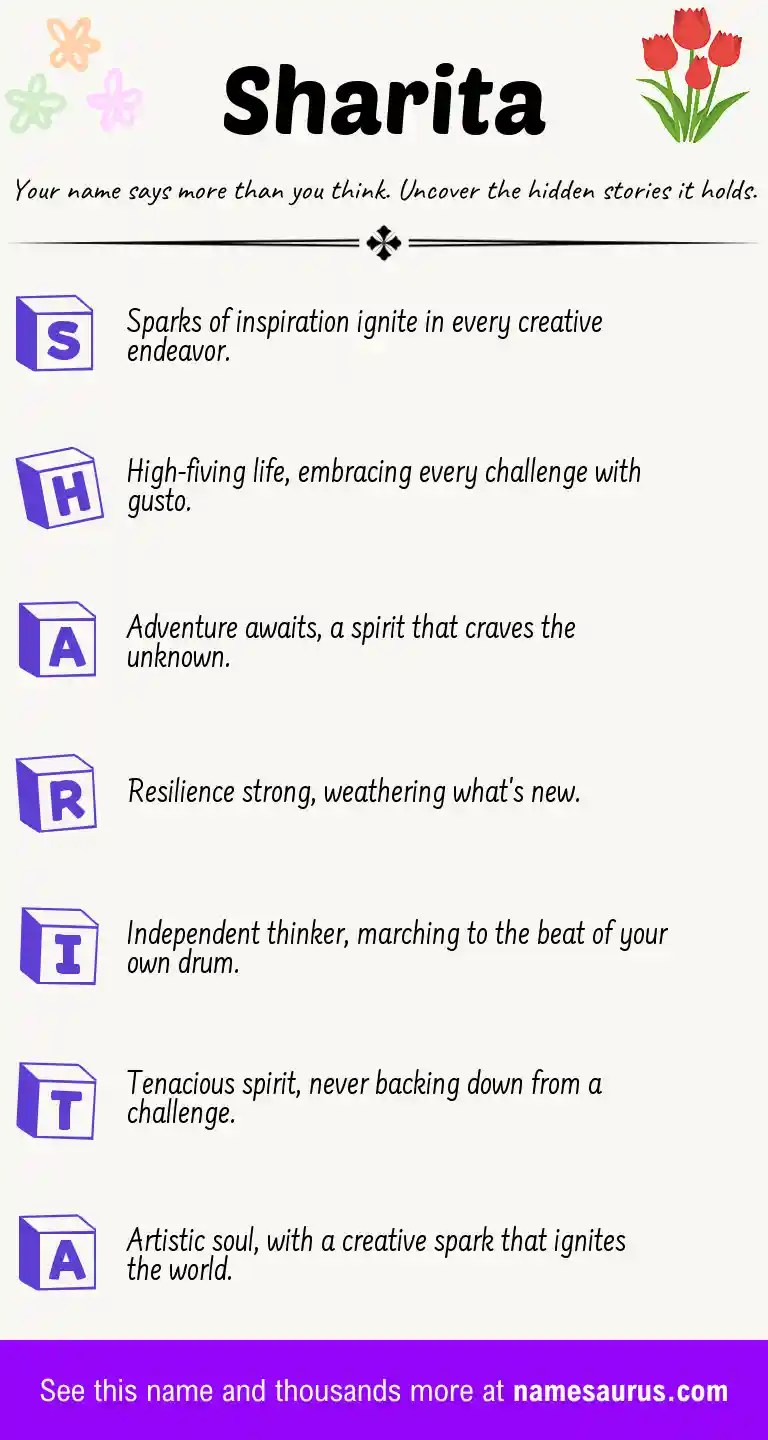 Acrostic poem about Sharita.