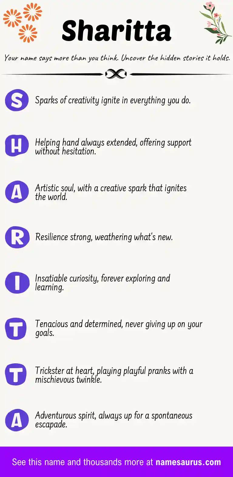 Acrostic poem about Sharitta.