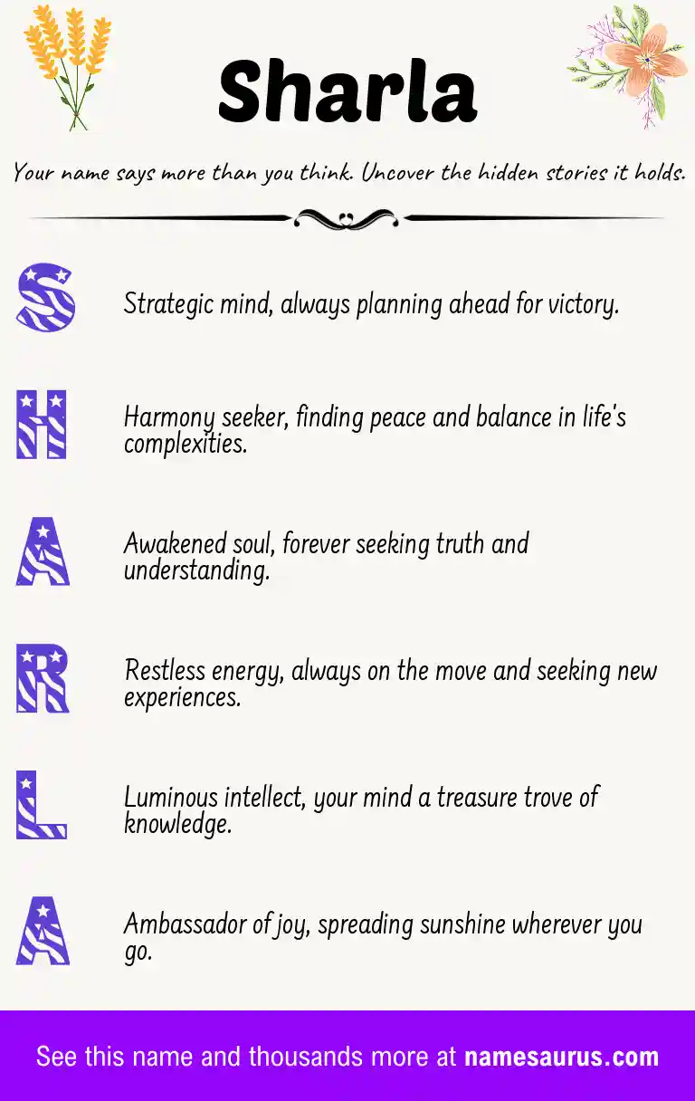Acrostic poem about Sharla.