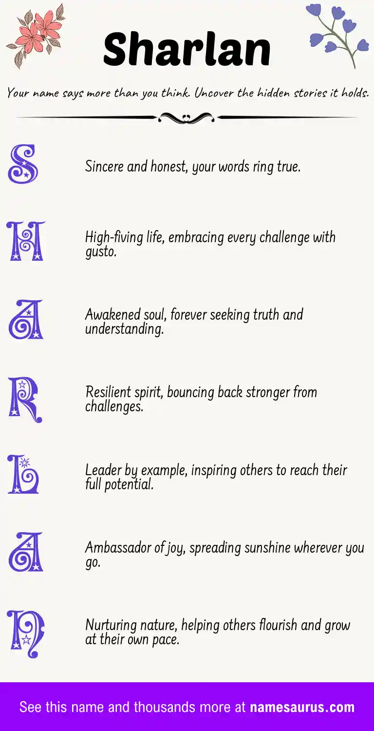 Acrostic poem about Sharlan.