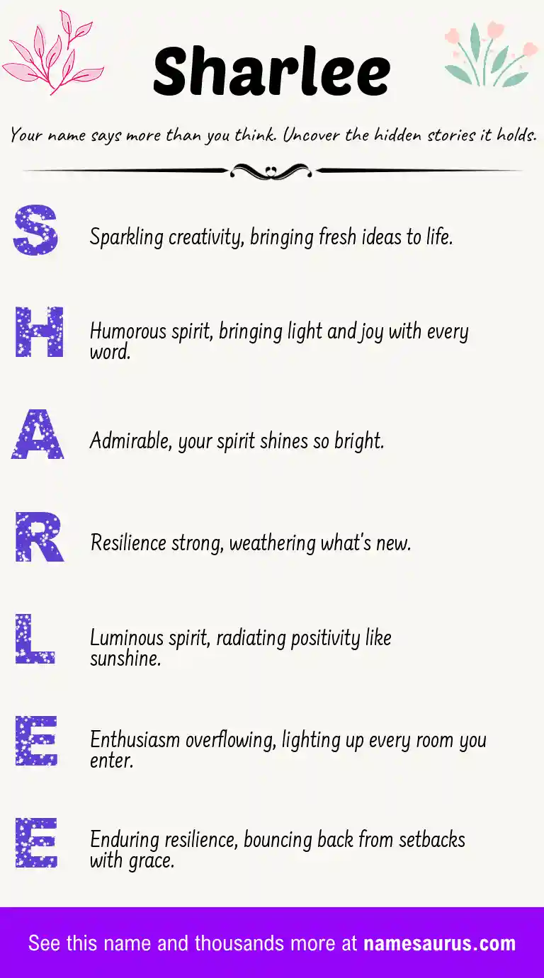 Acrostic poem about Sharlee.