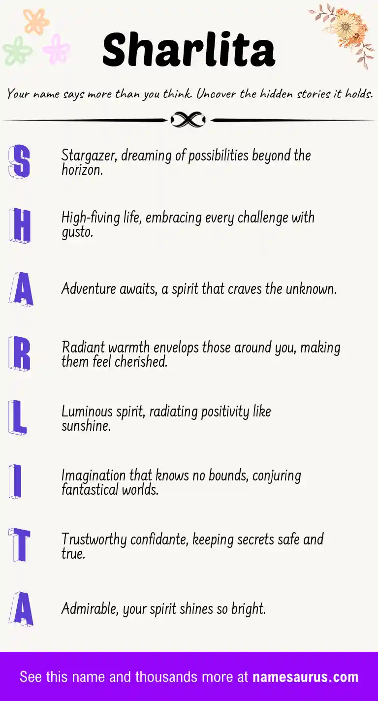 Acrostic poem about Sharlita.
