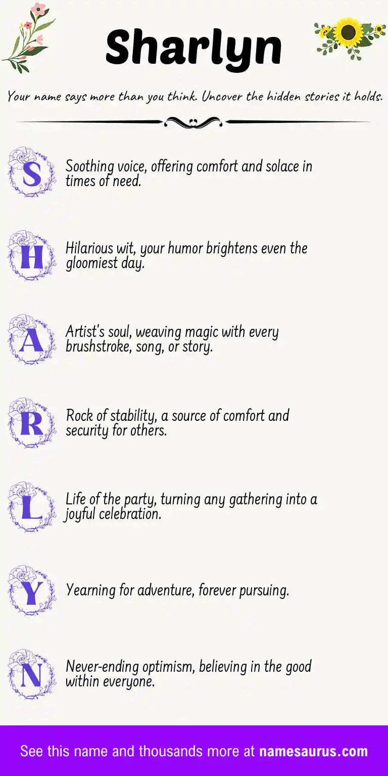 Acrostic poem about Sharlyn.