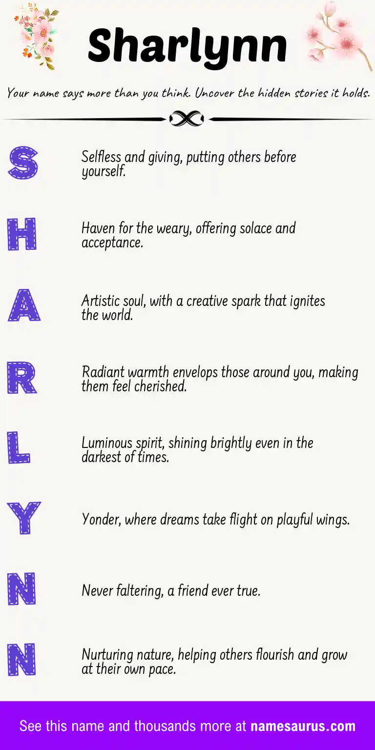 Acrostic poem about Sharlynn.
