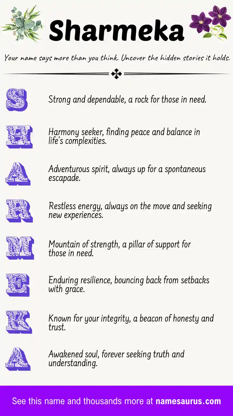 Acrostic poem about Sharmeka.