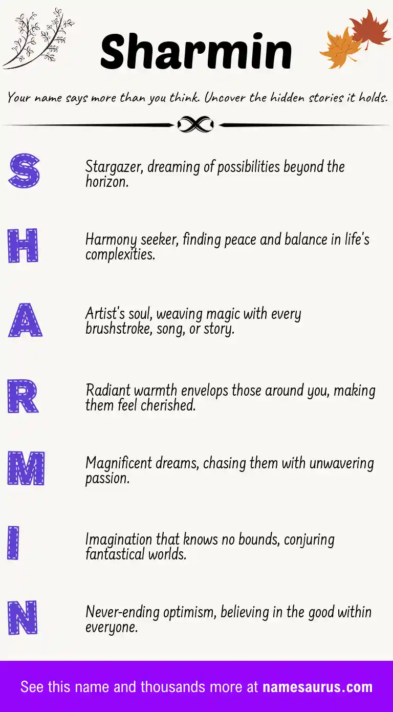 Acrostic poem about Sharmin.