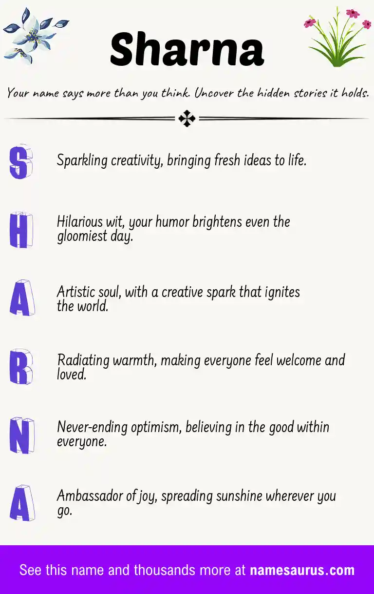 Acrostic poem about Sharna.