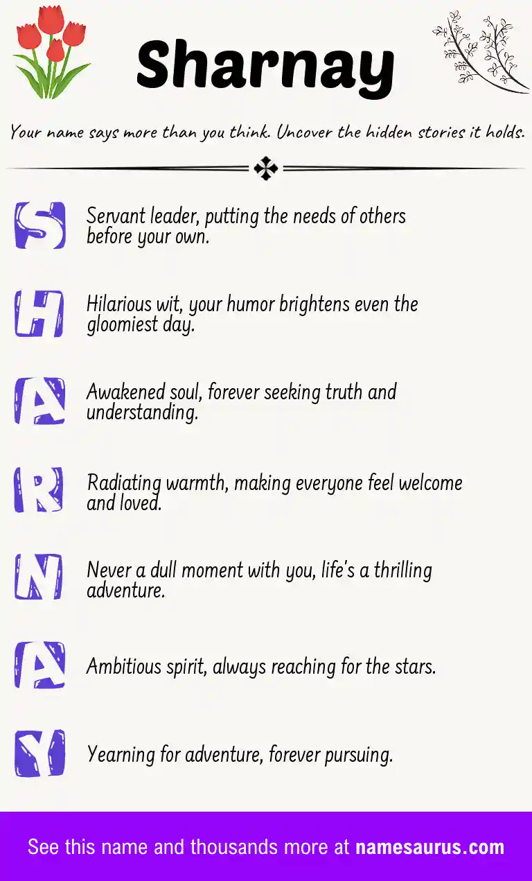 Acrostic poem about Sharnay.