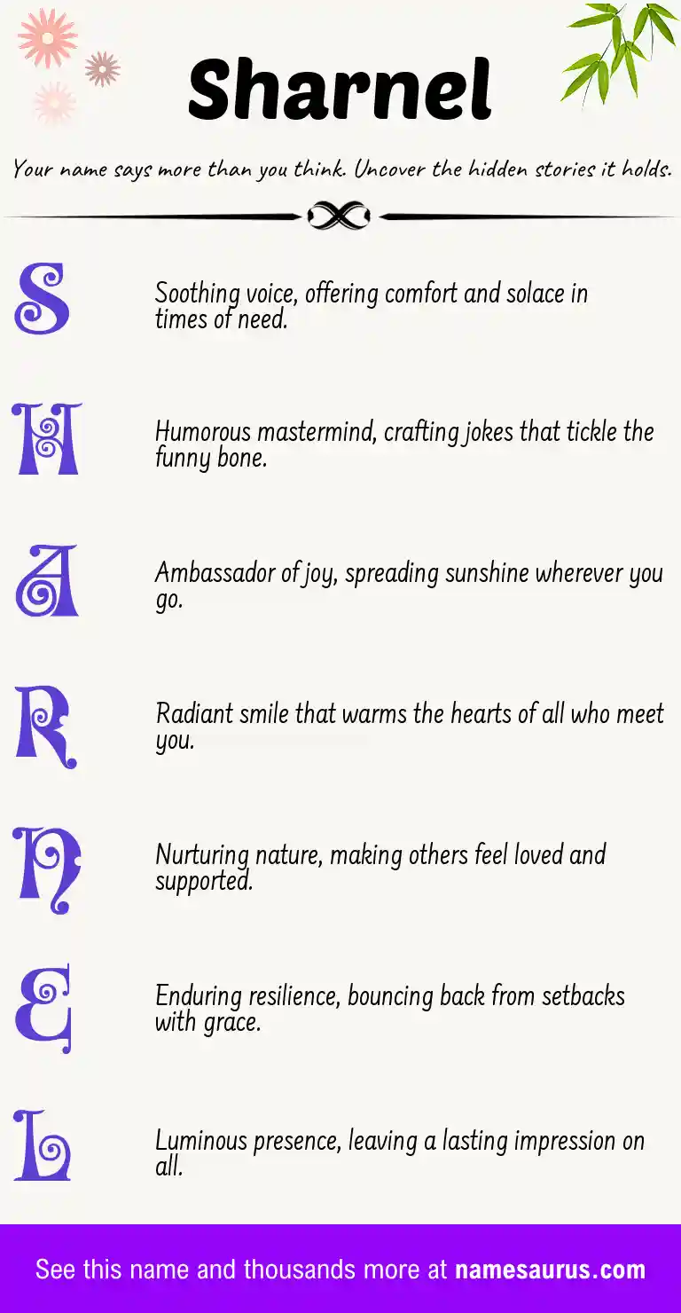 Acrostic poem about Sharnel.