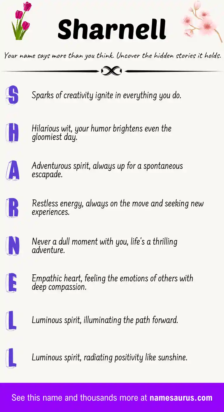 Acrostic poem about Sharnell.