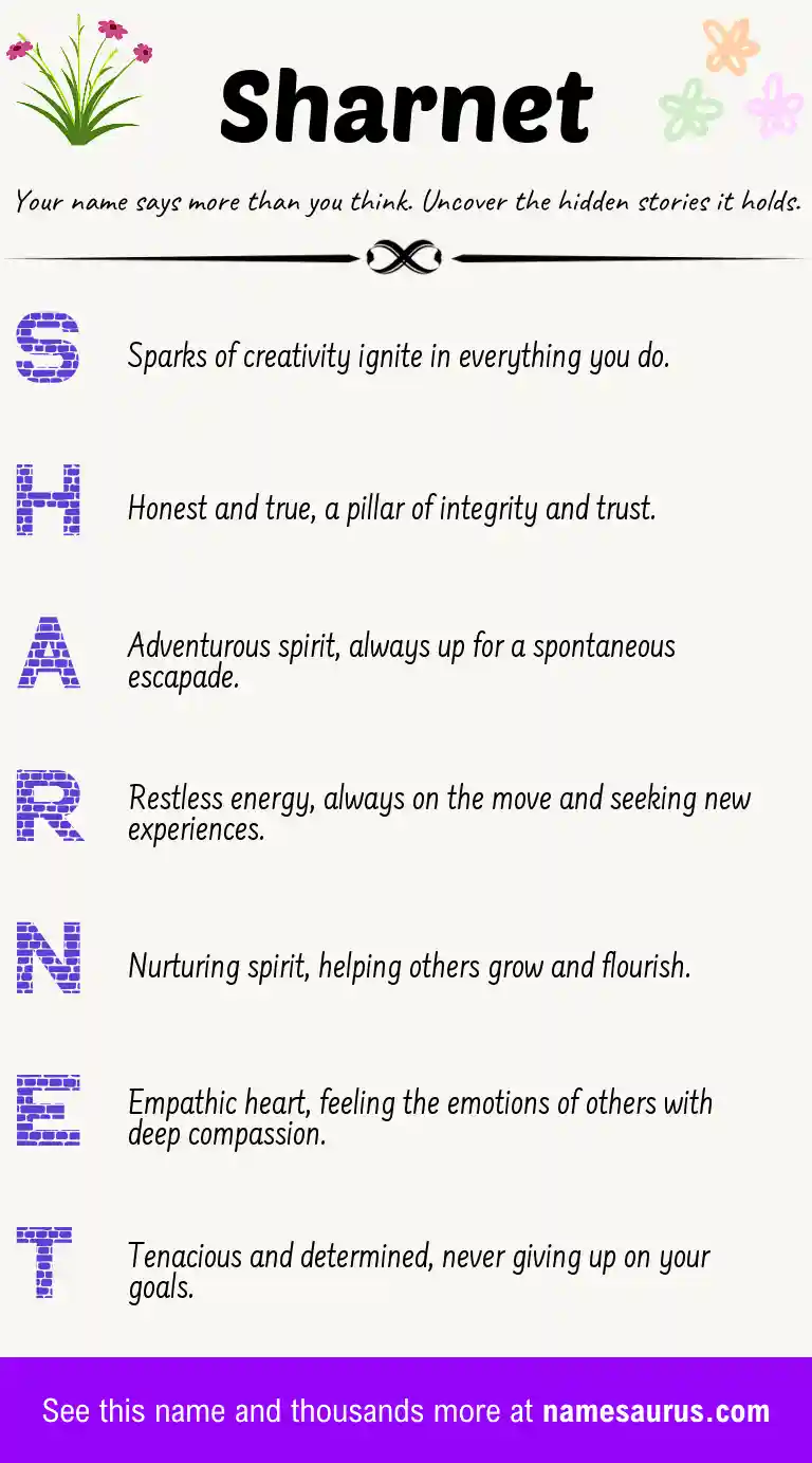 Acrostic poem about Sharnet.