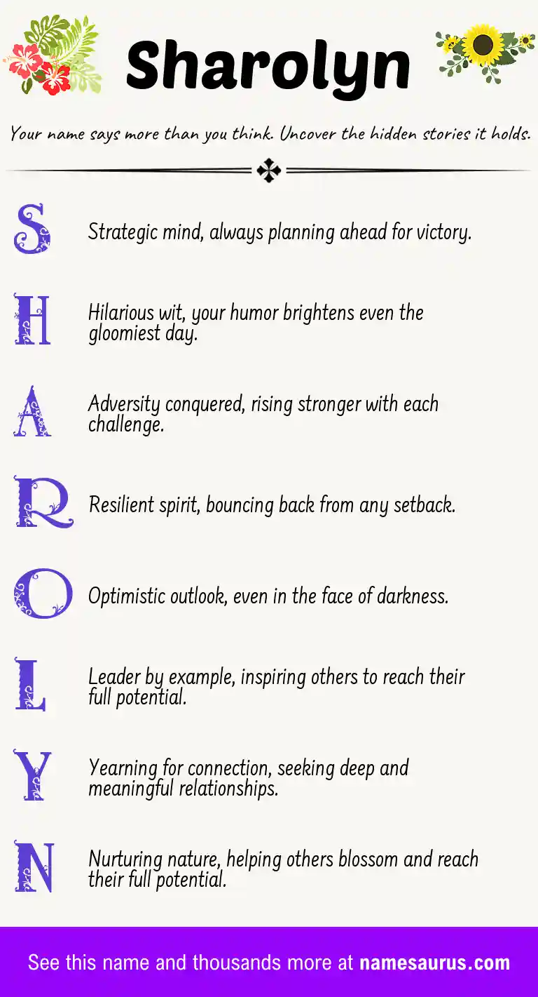 Acrostic poem about Sharolyn.