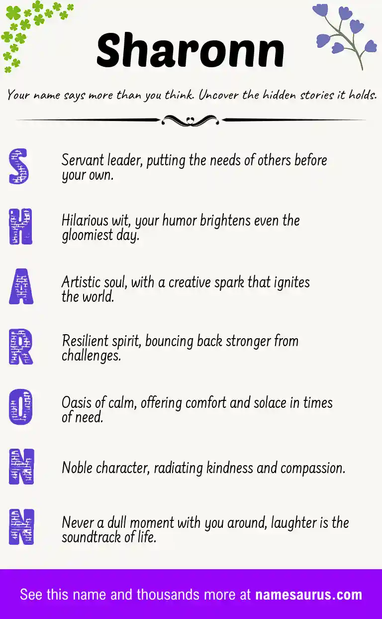 Acrostic poem about Sharonn.