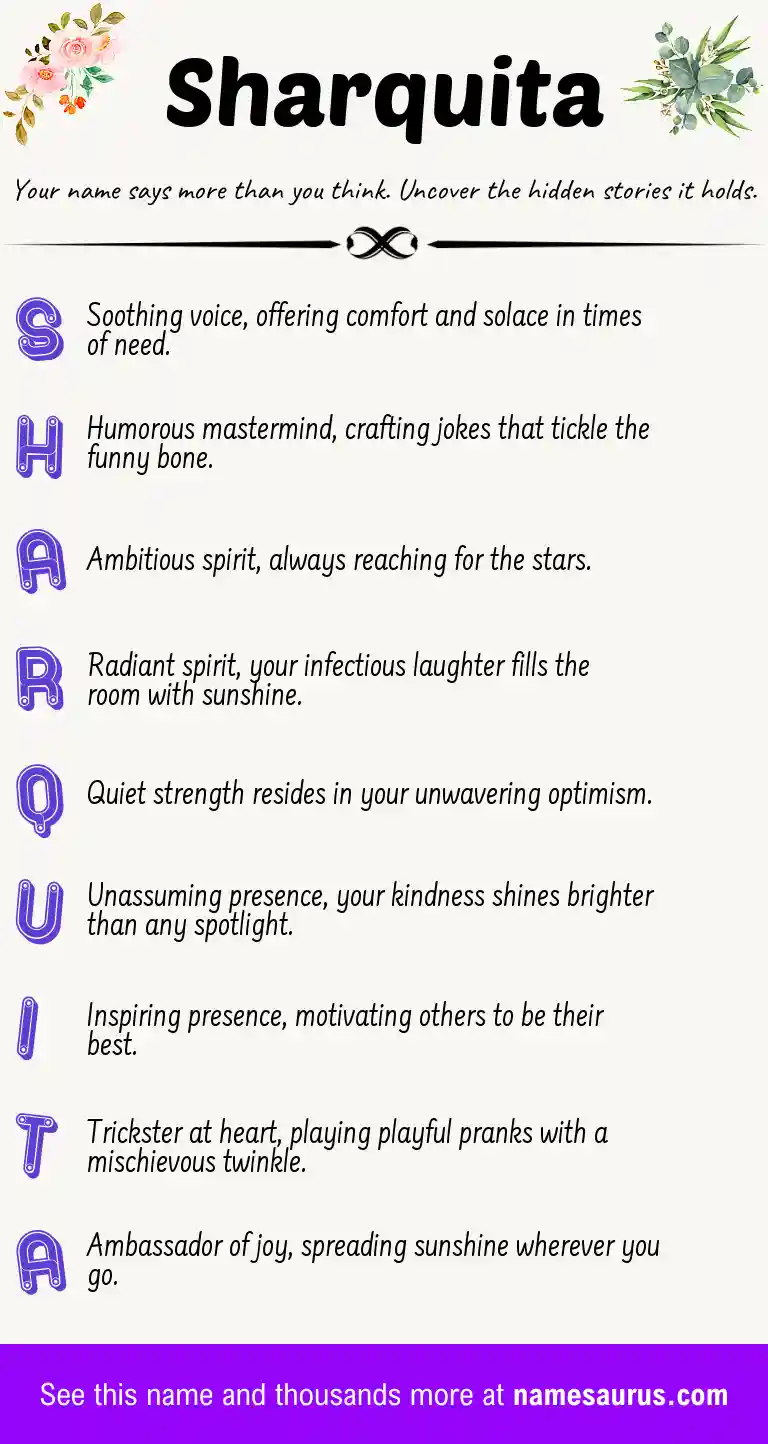 Acrostic poem about Sharquita.