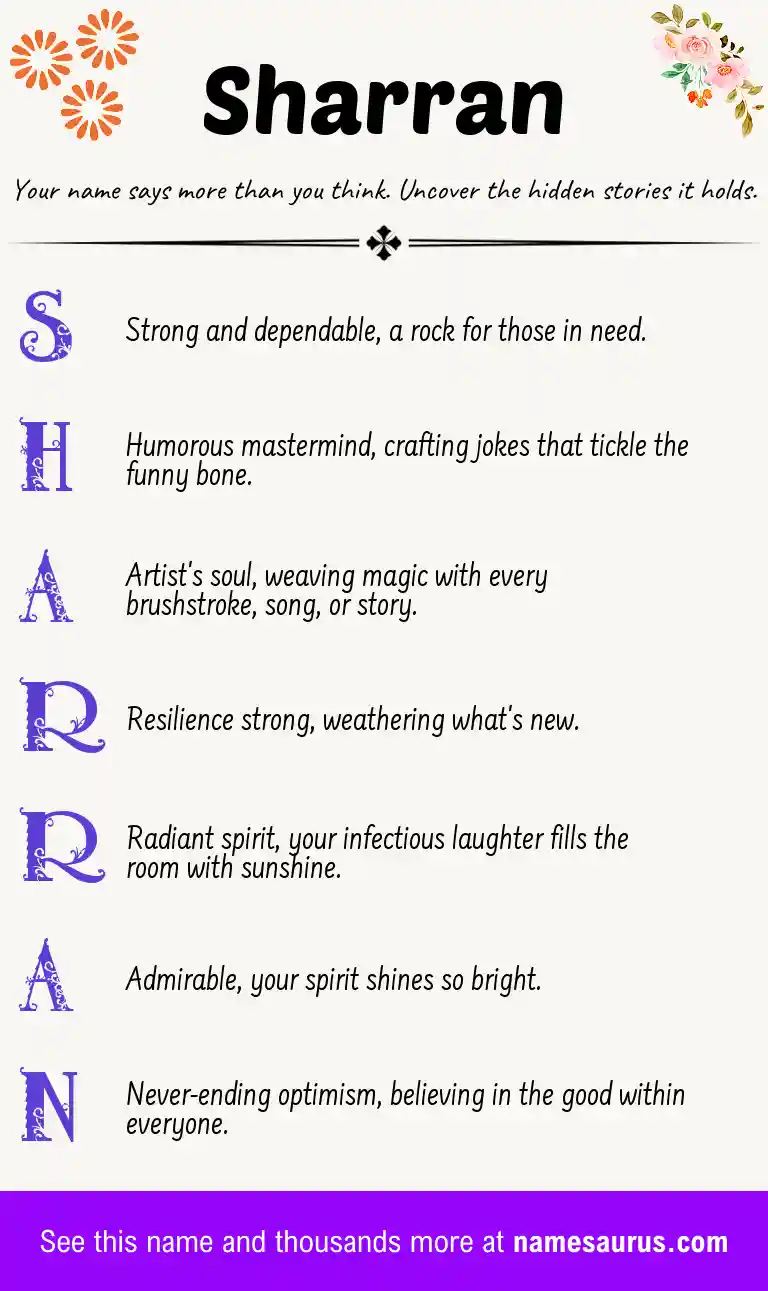 Acrostic poem about Sharran.