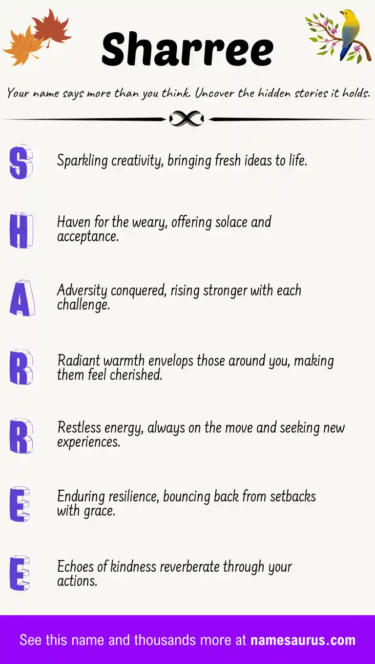 Acrostic poem about Sharree.
