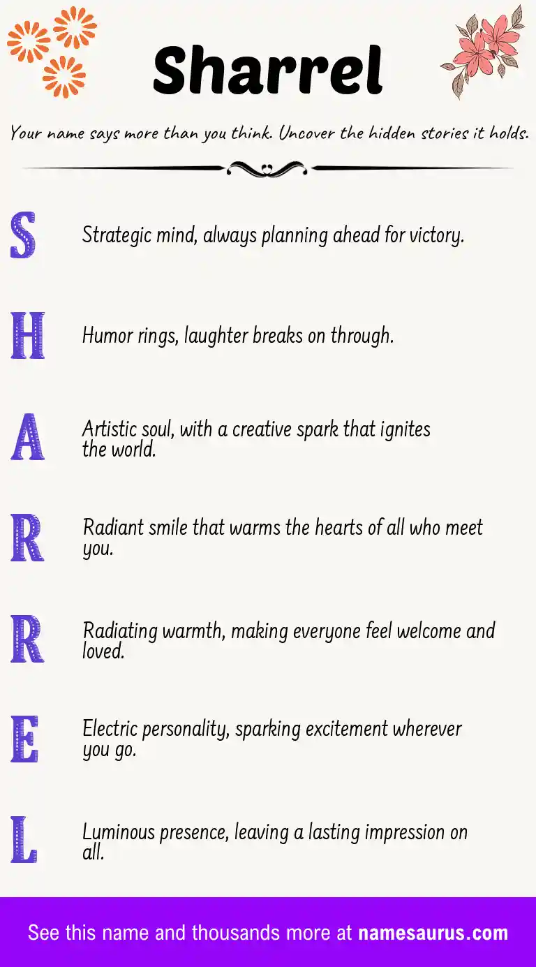 Acrostic poem about Sharrel.