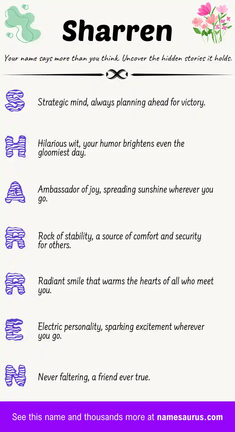 Acrostic poem about Sharren.