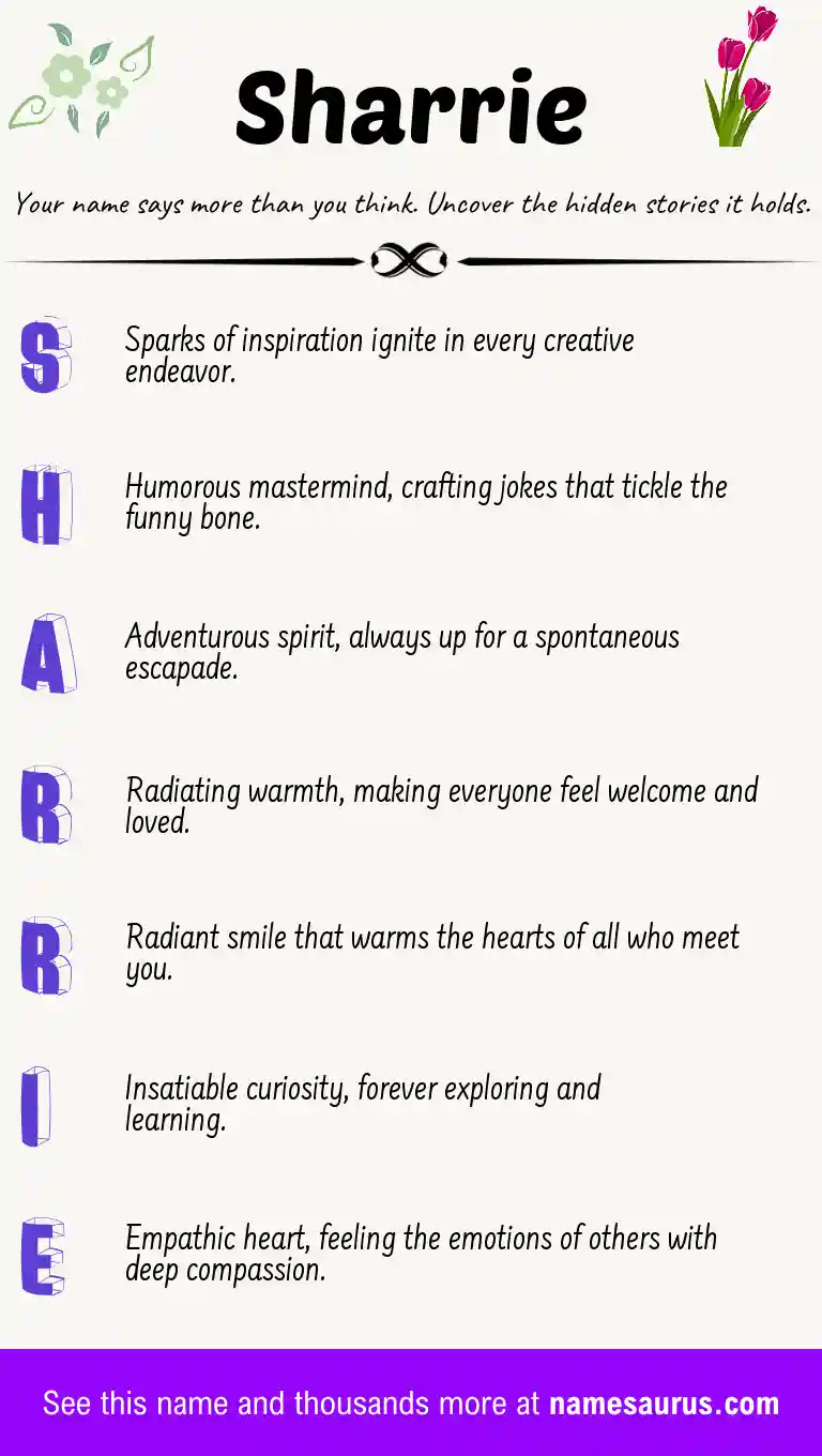 Acrostic poem about Sharrie.