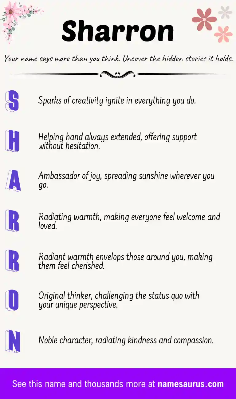 Acrostic poem about Sharron.