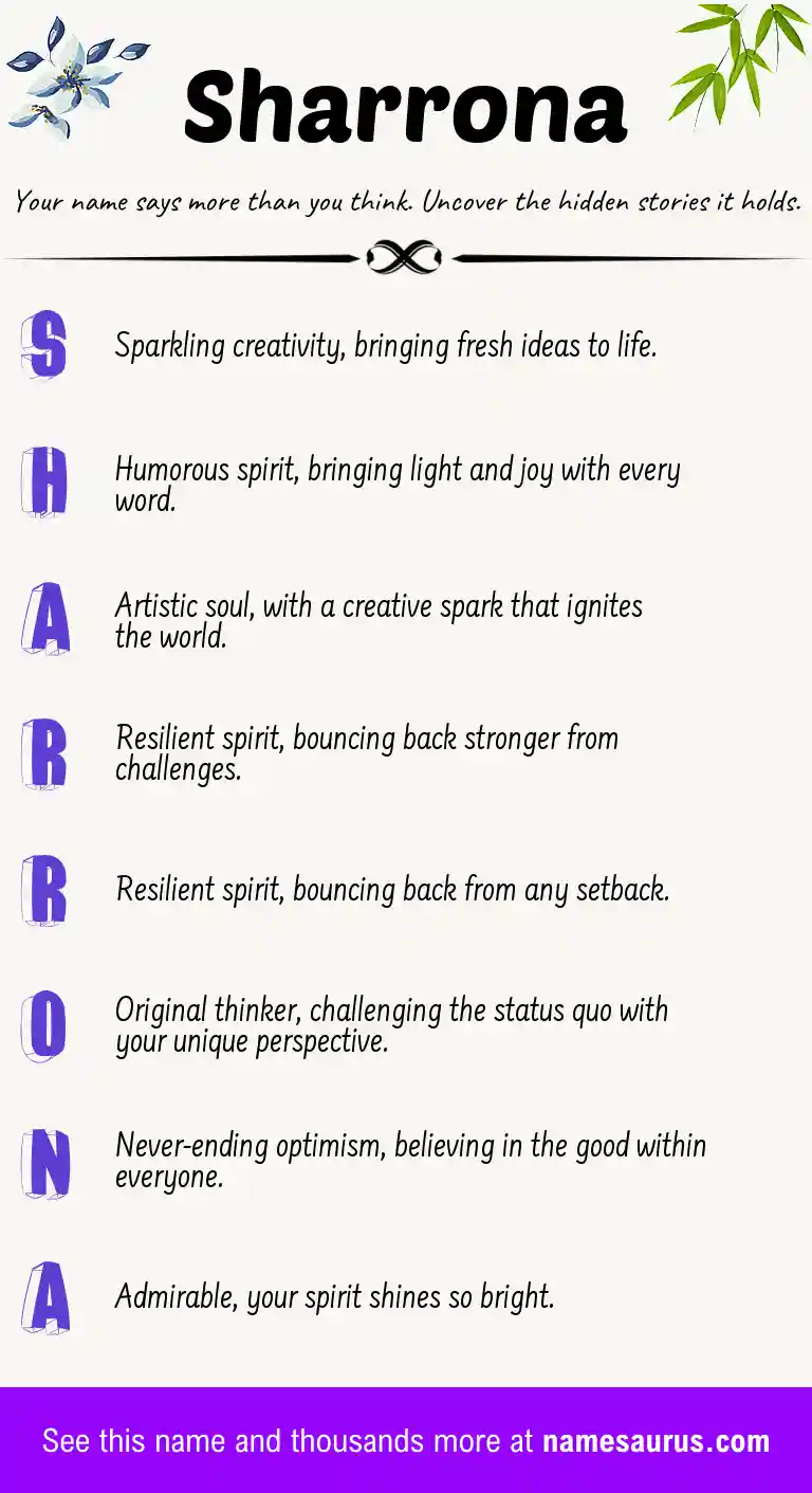 Acrostic poem about Sharrona.