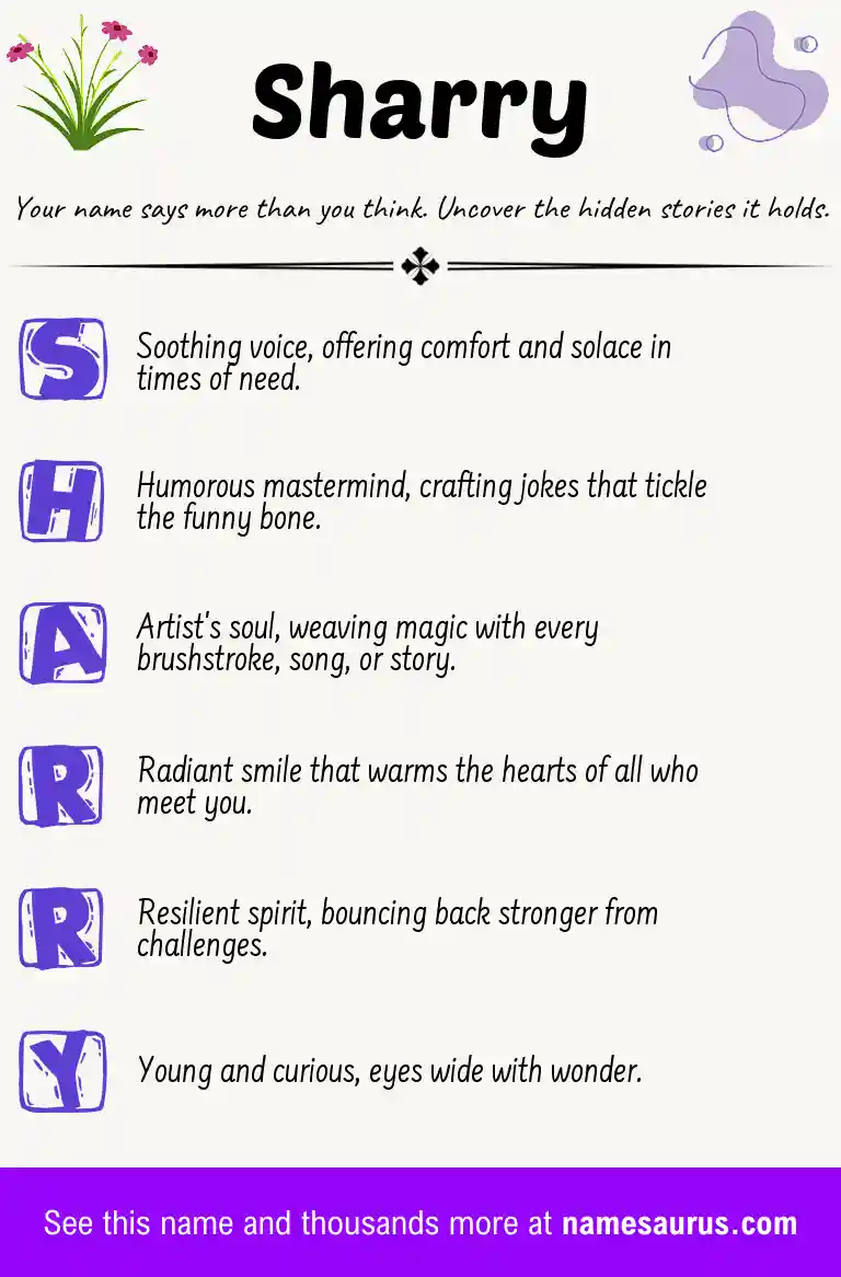 Acrostic poem about Sharry.
