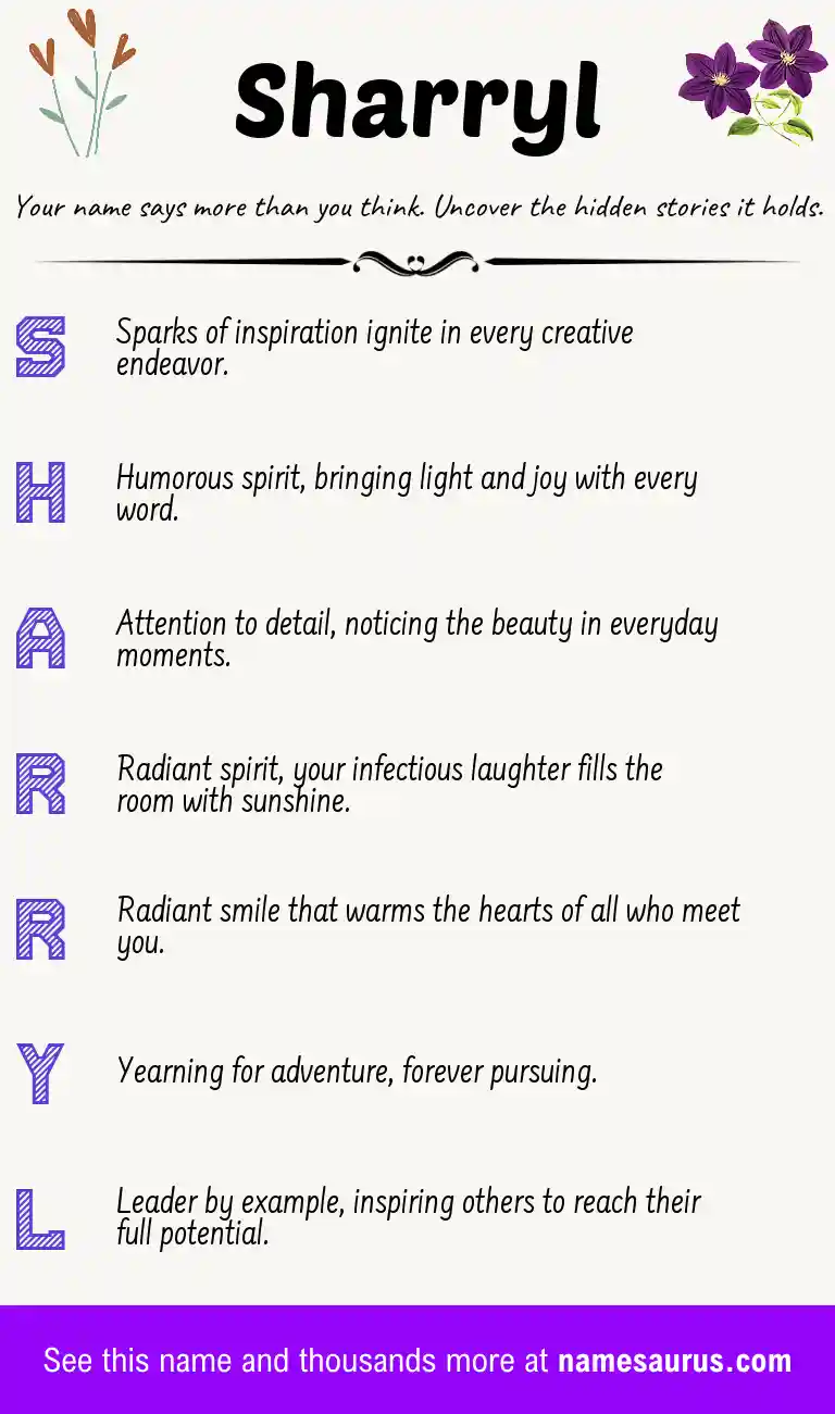 Acrostic poem about Sharryl.