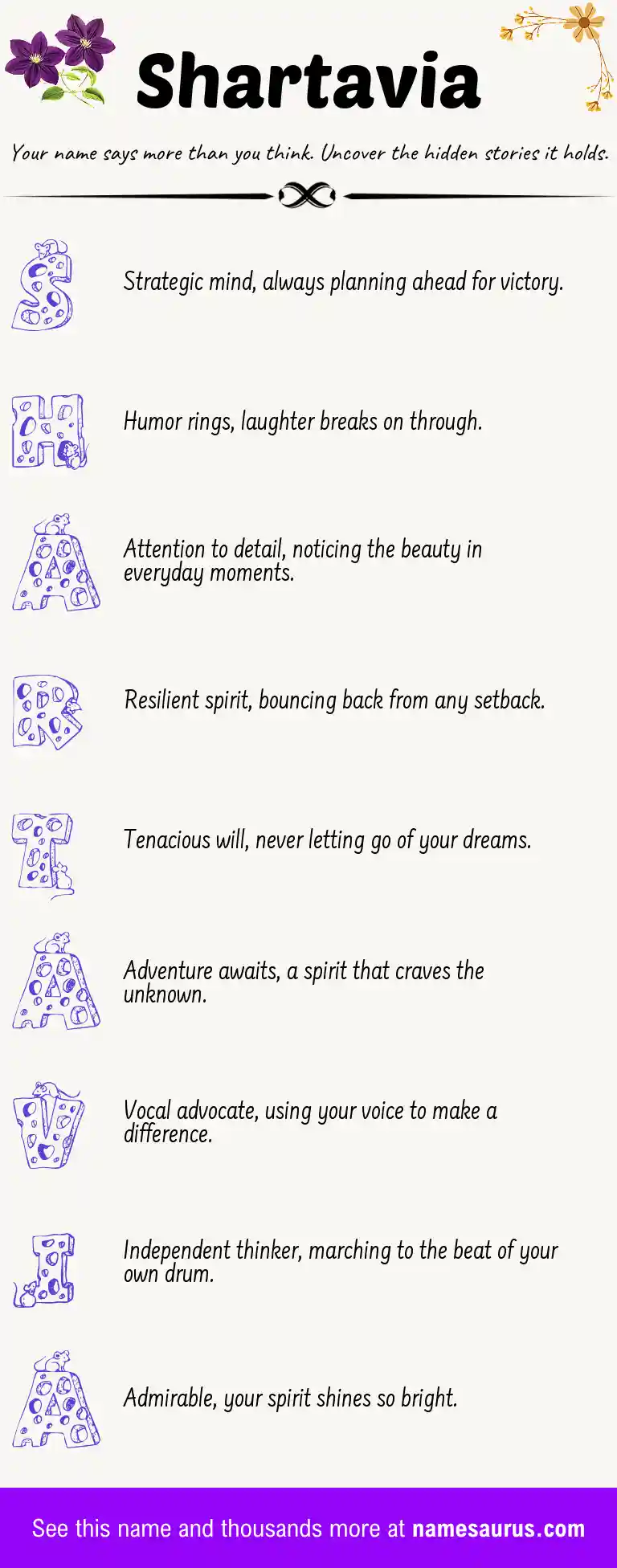 Acrostic poem about Shartavia.