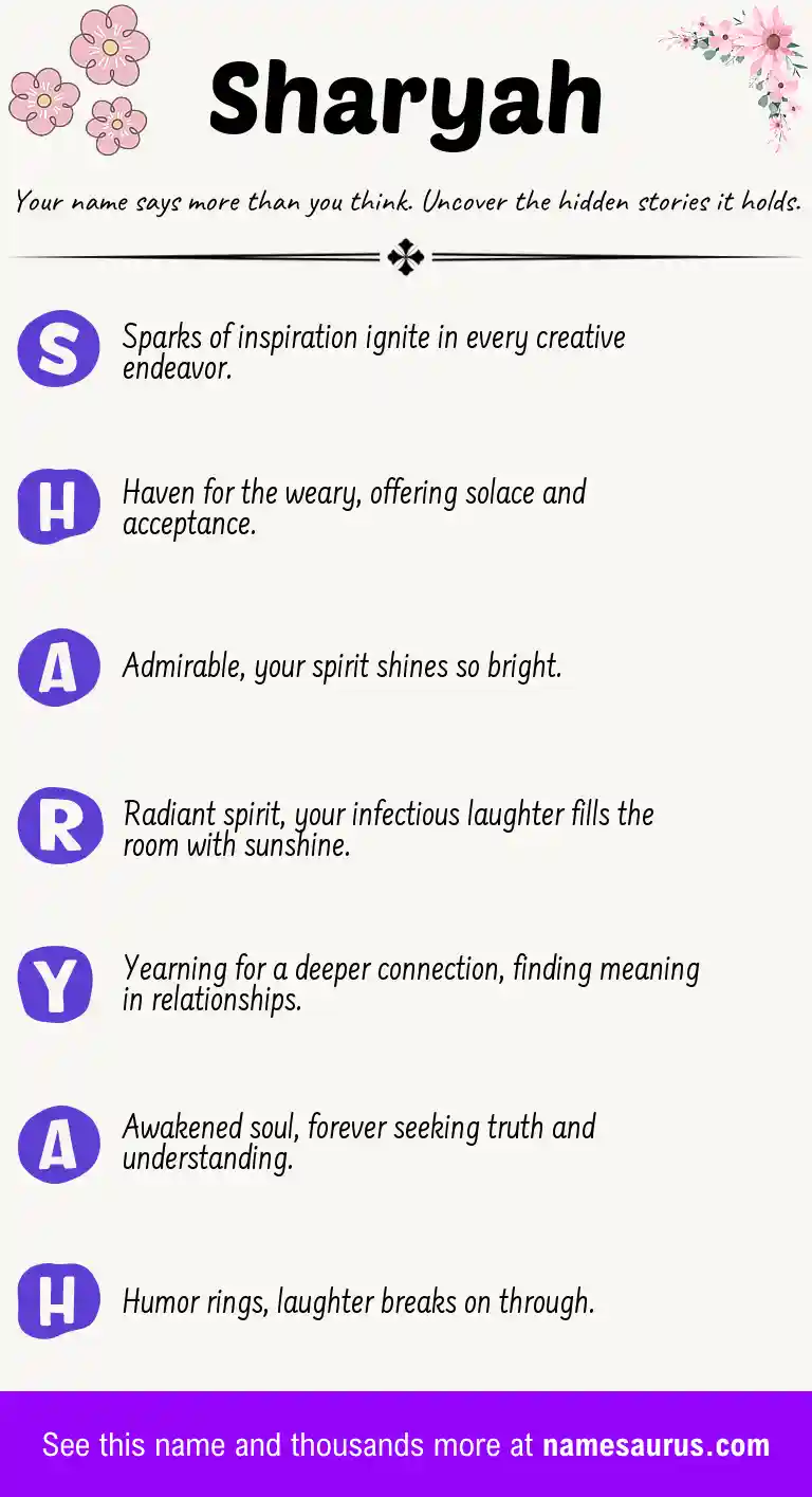 Acrostic poem about Sharyah.