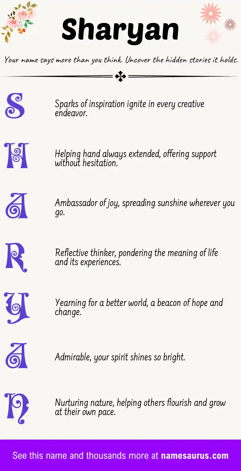 Acrostic poem about Sharyan.