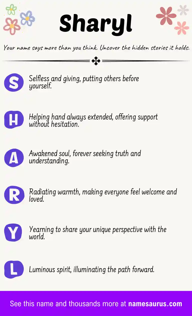 Acrostic poem about Sharyl.