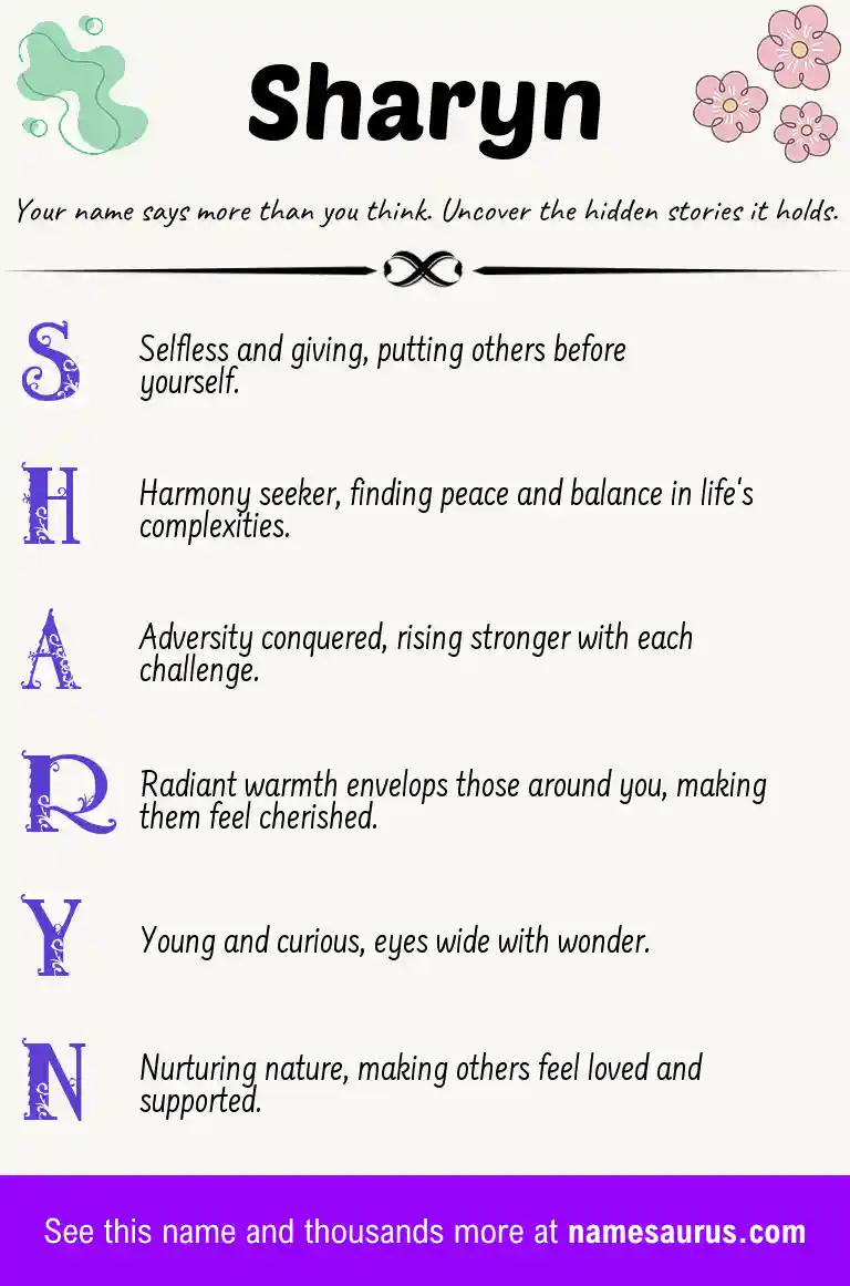 Acrostic poem about Sharyn.