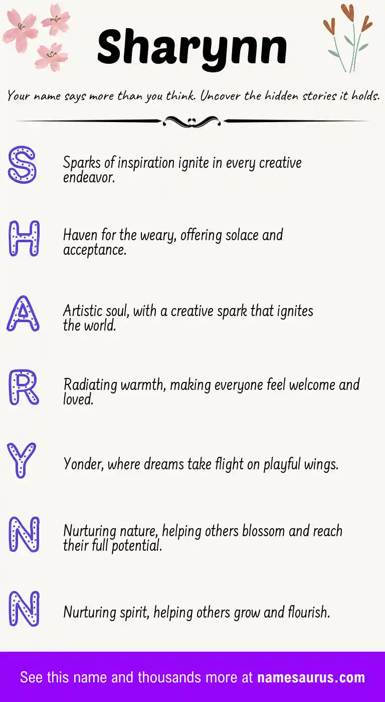 Acrostic poem about Sharynn.