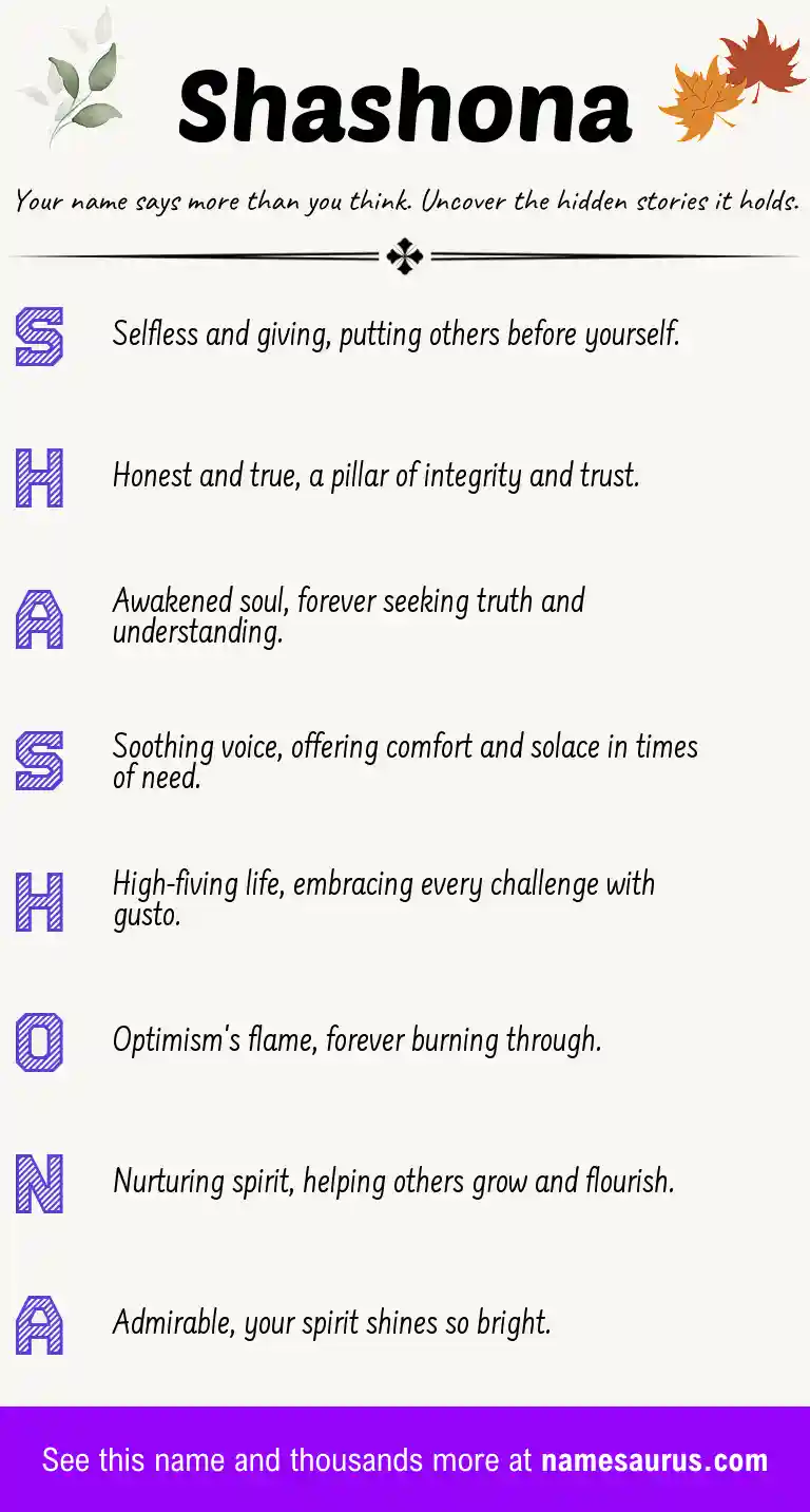 Acrostic poem about Shashona.