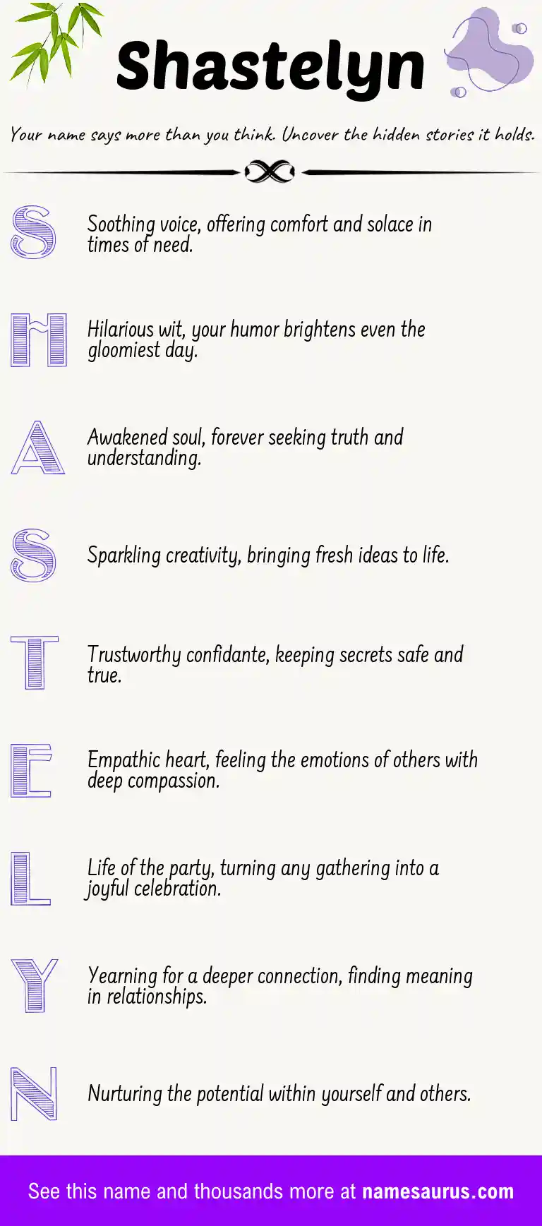Acrostic poem about Shastelyn.