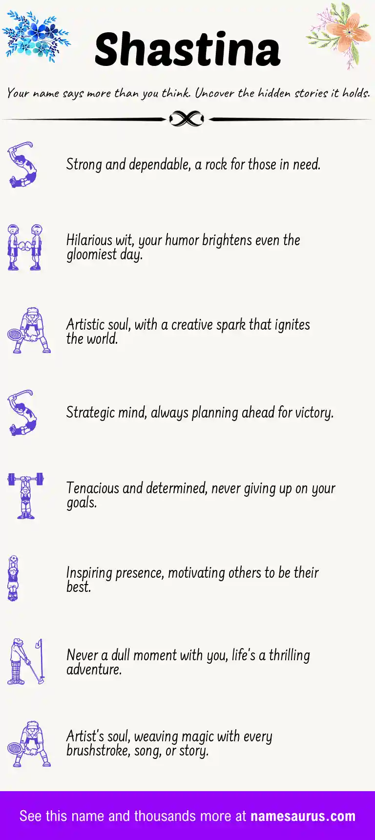 Acrostic poem about Shastina.