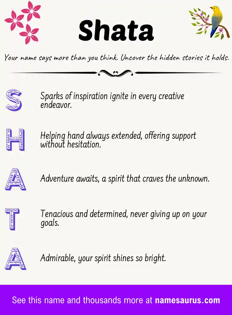 Acrostic poem about Shata.