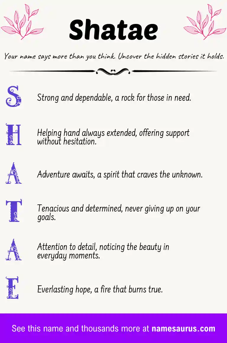 Acrostic poem about Shatae.