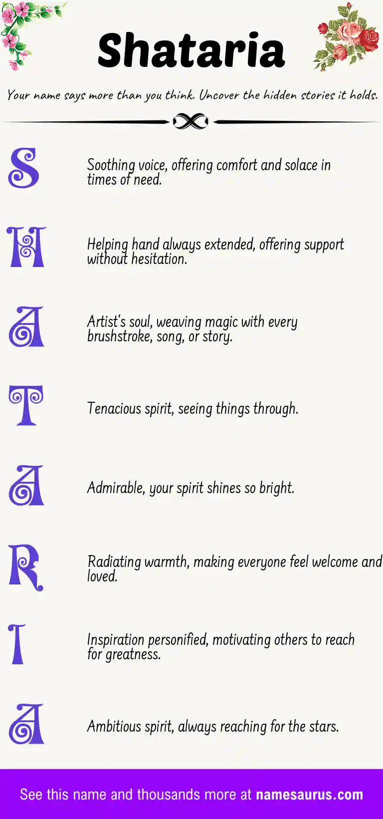 Acrostic poem about Shataria.