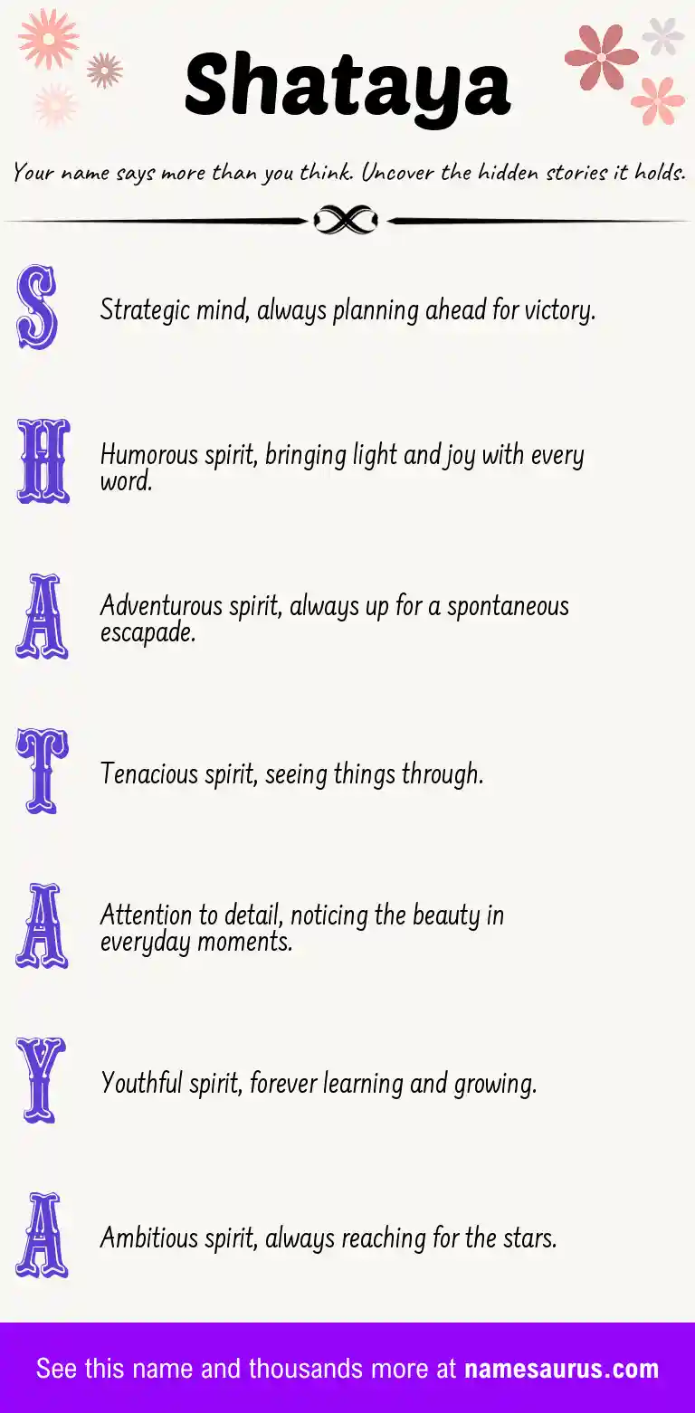 Acrostic poem about Shataya.