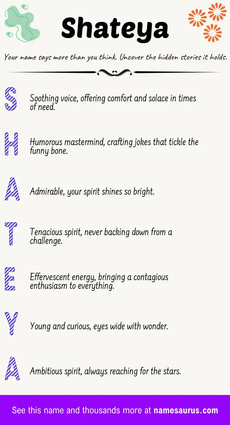 Acrostic poem about Shateya.