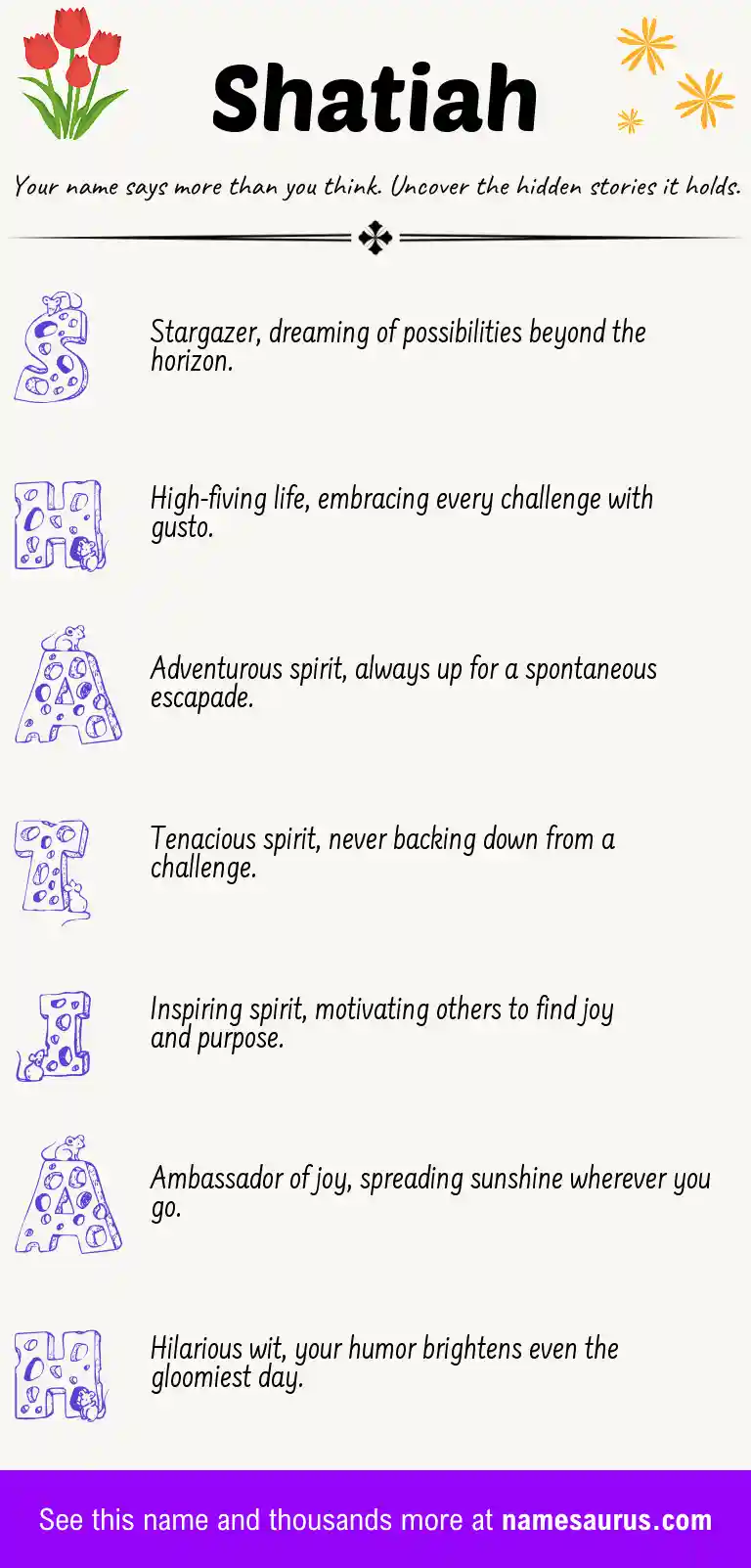 Acrostic poem about Shatiah.